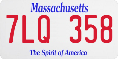 MA license plate 7LQ358