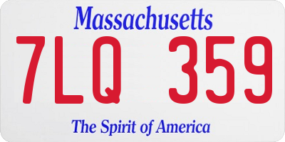 MA license plate 7LQ359
