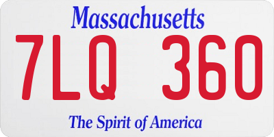 MA license plate 7LQ360