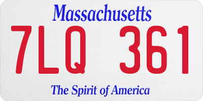 MA license plate 7LQ361