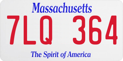 MA license plate 7LQ364