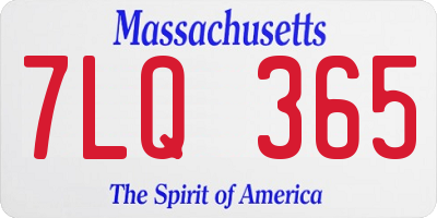 MA license plate 7LQ365