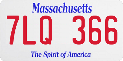 MA license plate 7LQ366