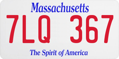 MA license plate 7LQ367