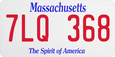 MA license plate 7LQ368