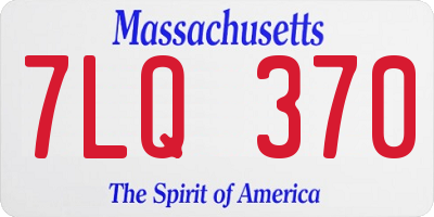 MA license plate 7LQ370