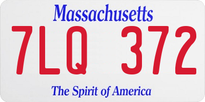 MA license plate 7LQ372