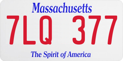 MA license plate 7LQ377