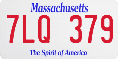 MA license plate 7LQ379