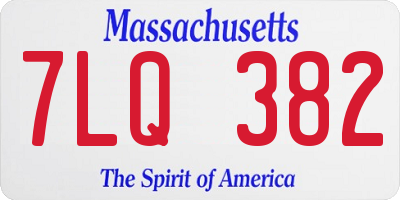 MA license plate 7LQ382