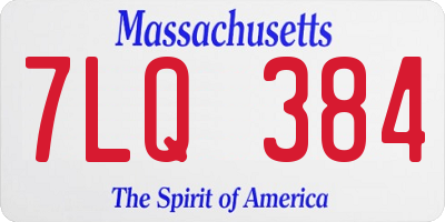 MA license plate 7LQ384