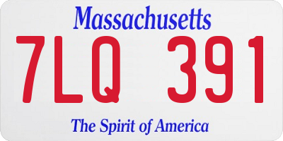 MA license plate 7LQ391