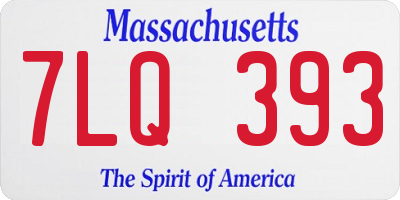 MA license plate 7LQ393