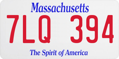 MA license plate 7LQ394