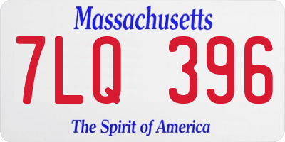 MA license plate 7LQ396