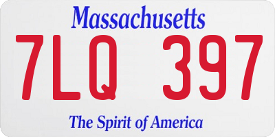 MA license plate 7LQ397