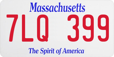 MA license plate 7LQ399