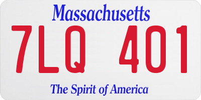 MA license plate 7LQ401