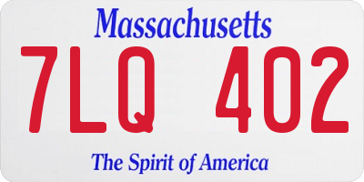MA license plate 7LQ402