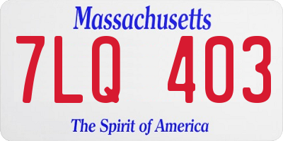MA license plate 7LQ403