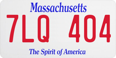 MA license plate 7LQ404