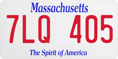 MA license plate 7LQ405