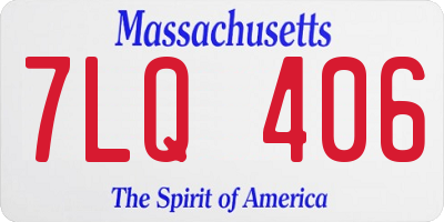 MA license plate 7LQ406