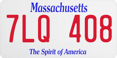 MA license plate 7LQ408