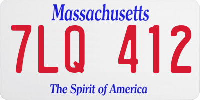 MA license plate 7LQ412