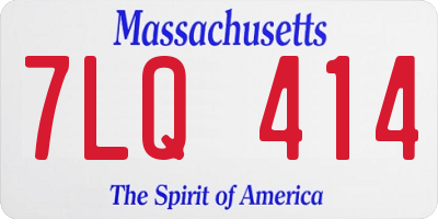 MA license plate 7LQ414