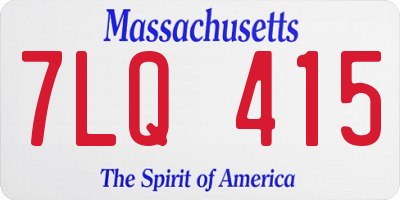 MA license plate 7LQ415