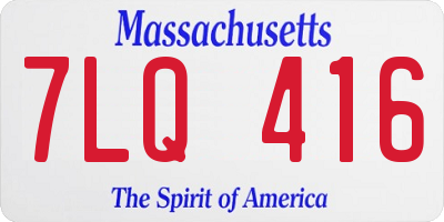 MA license plate 7LQ416