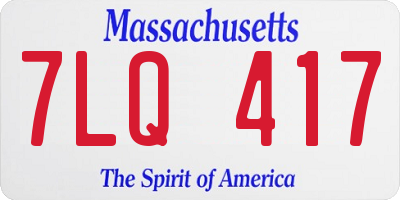 MA license plate 7LQ417