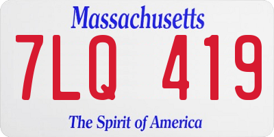 MA license plate 7LQ419