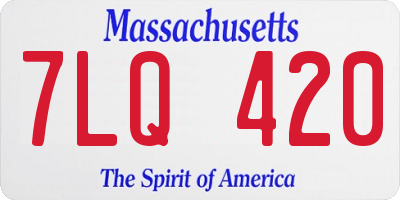 MA license plate 7LQ420