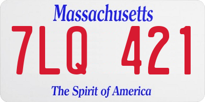MA license plate 7LQ421