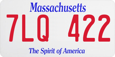 MA license plate 7LQ422