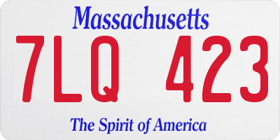 MA license plate 7LQ423