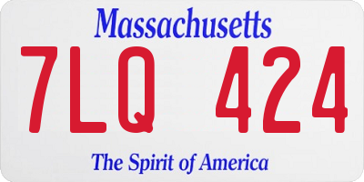 MA license plate 7LQ424