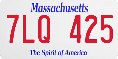 MA license plate 7LQ425