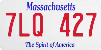 MA license plate 7LQ427