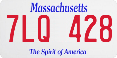 MA license plate 7LQ428