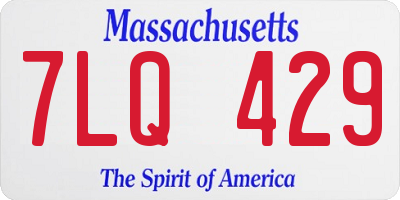 MA license plate 7LQ429