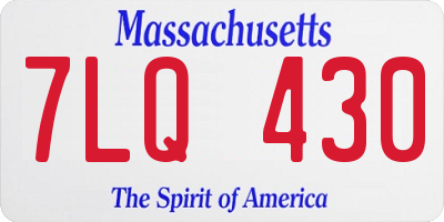 MA license plate 7LQ430