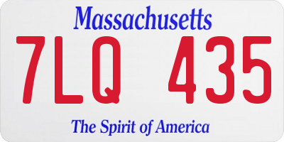 MA license plate 7LQ435