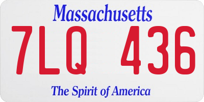 MA license plate 7LQ436