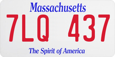 MA license plate 7LQ437