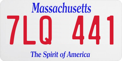 MA license plate 7LQ441