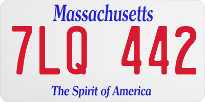 MA license plate 7LQ442