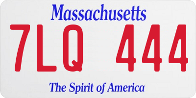 MA license plate 7LQ444